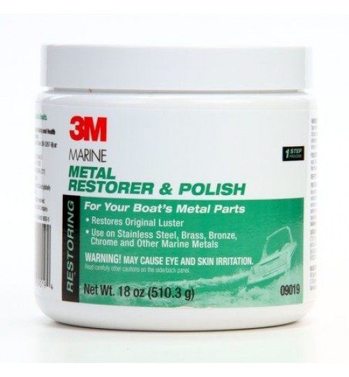 3M Marine Metal Restorer and Polish 09019, 18 oz Paste